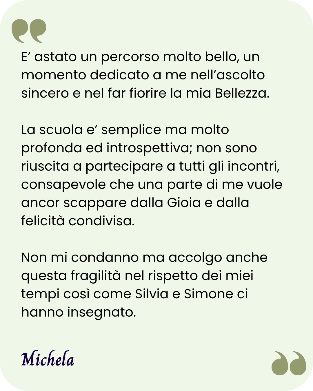 Testimonianza Michela dopo la partecipazione alla scuola Connessioni Naturali